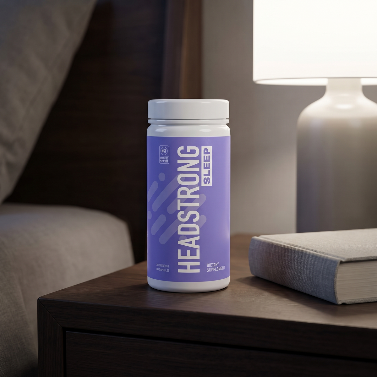 Headstrong SLEEP on a nightstand